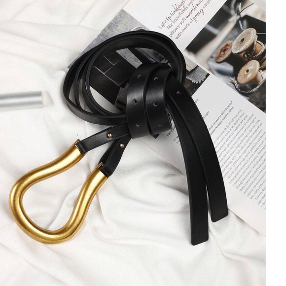 Luxe Vegan Leather Gold Tone Wrap Belt main image 8